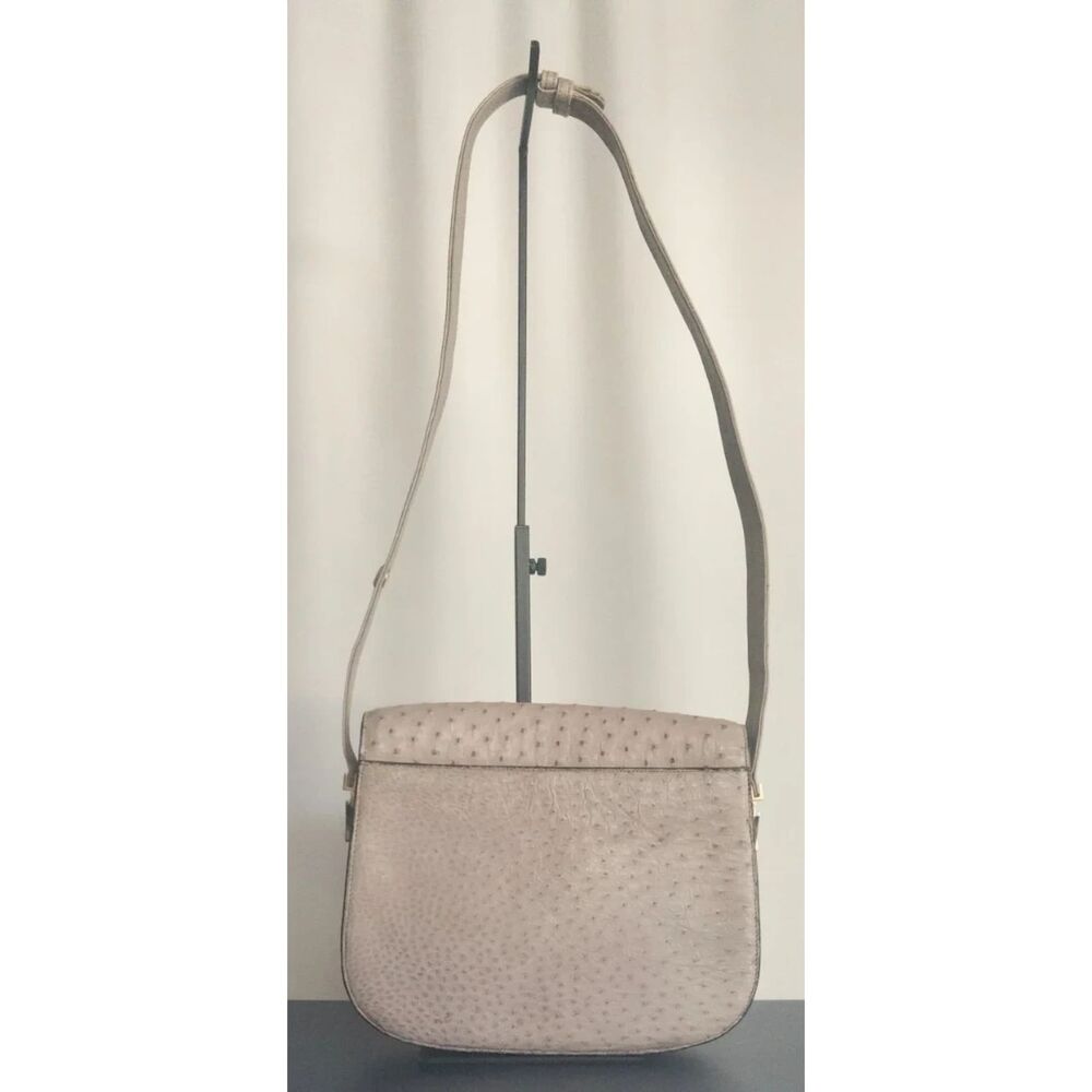 Ostrich leather Taupe gray Genuine ostrich leather Ostrich leather Handbag - Picture 3 of 13